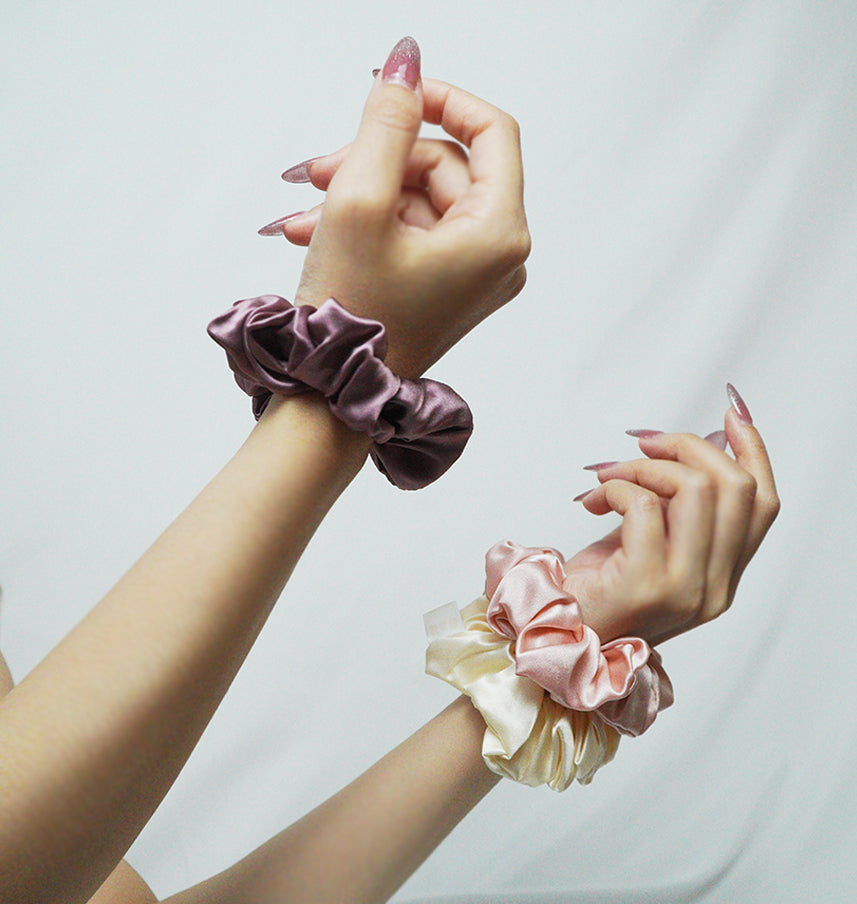 Large Silk Satin Scrunchie Pink