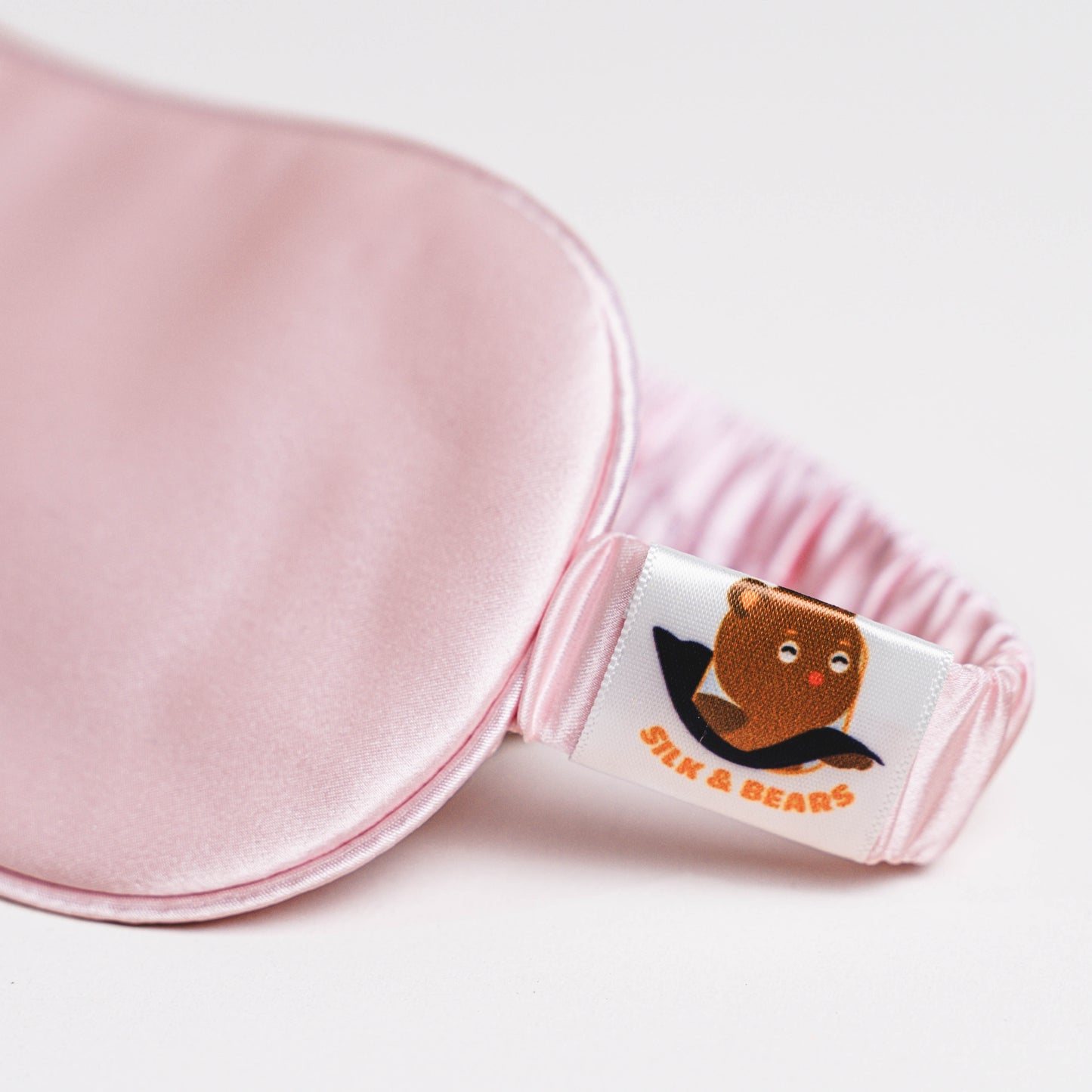 Blush pink mulberry silk sleep eye mask, handmade in Vietnam