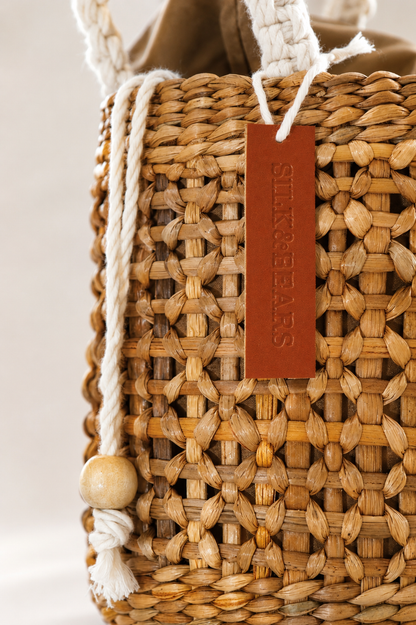Lotus Mini Bucket Bag – Handwoven Water Hyacinth