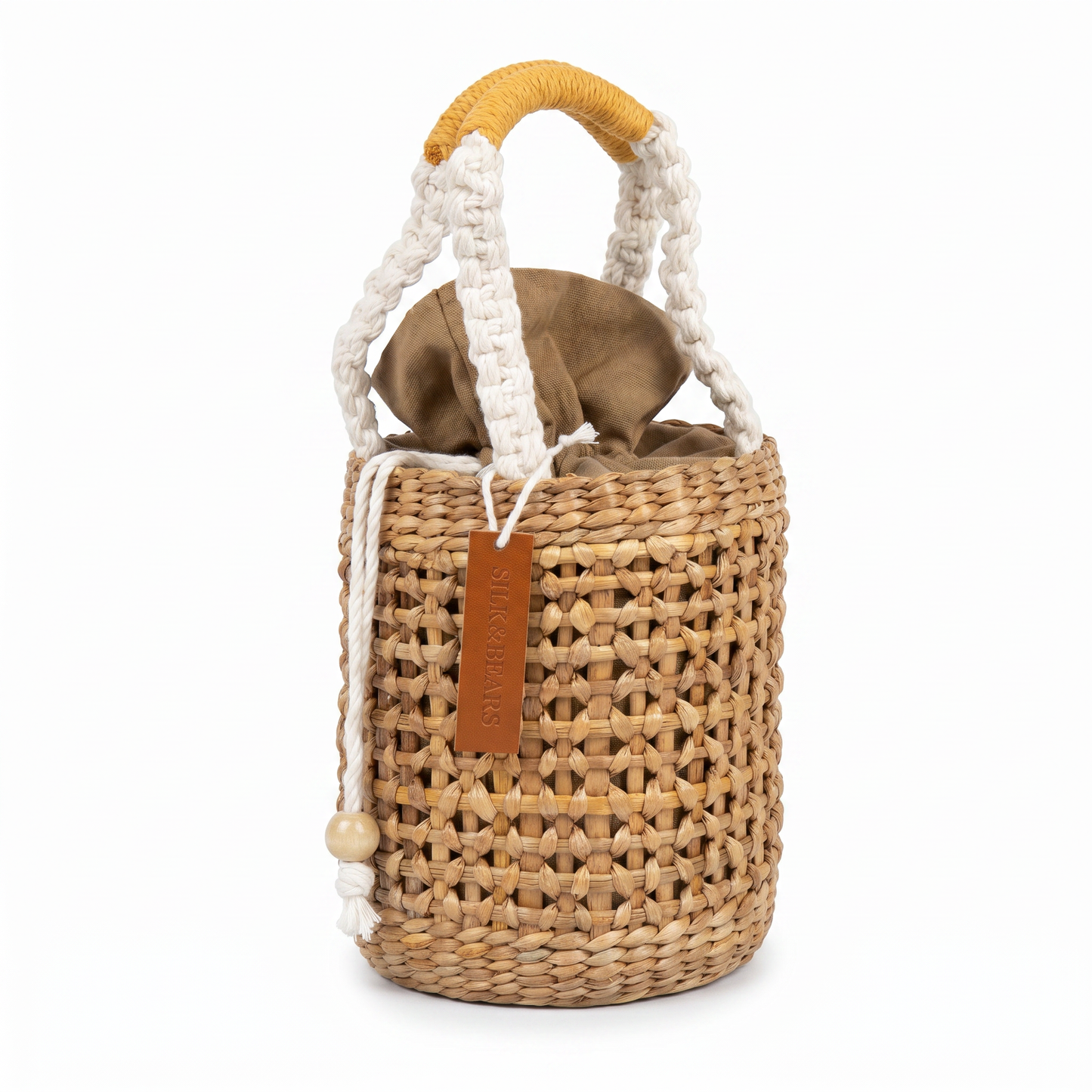 Lotus Mini Bucket Bag – Handwoven Water Hyacinth