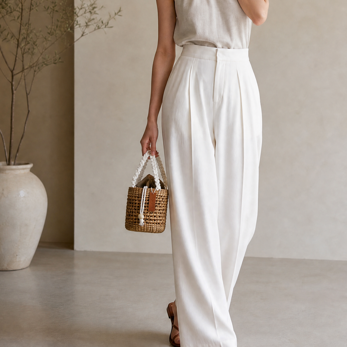 Lotus Mini Bucket Bag – Handwoven Water Hyacinth
