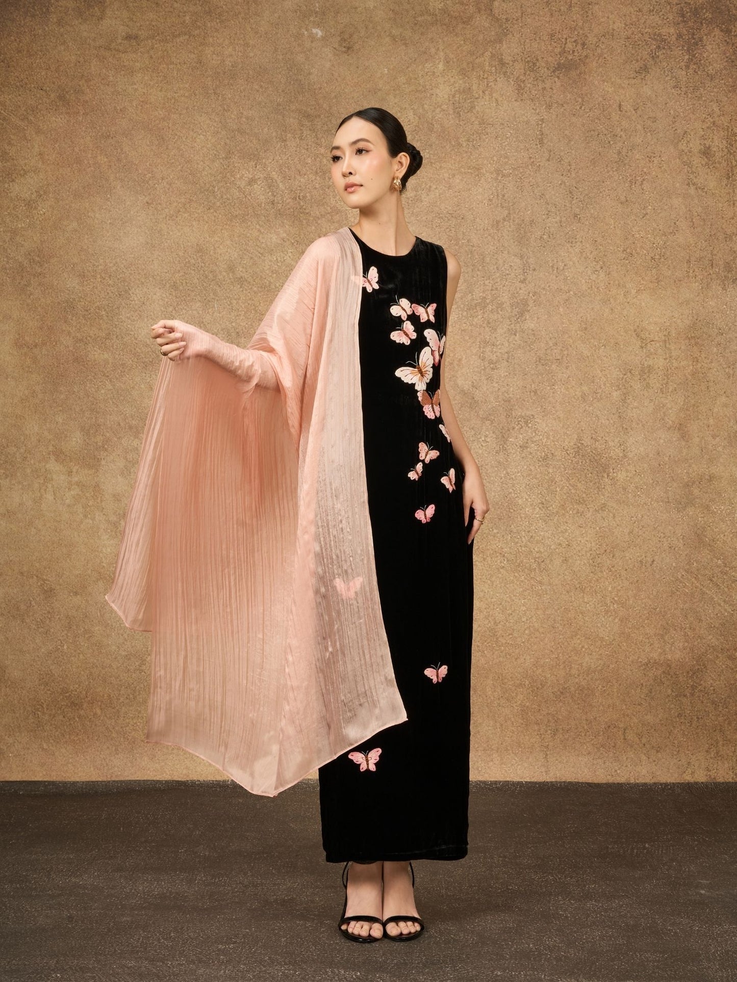 Apricot Pink Silk Scarf – Hand-Dyed Mulberry Silk, Bridesmaid & Day Wrap