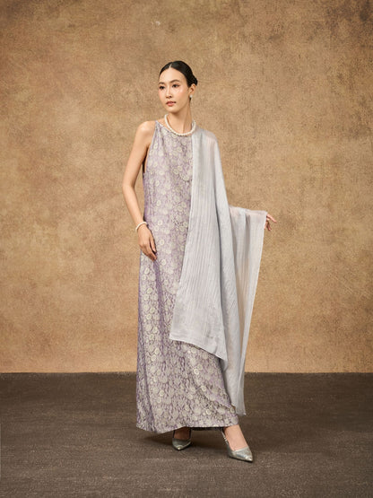 Silver Grey Silk Scarf – Hand-Dyed Mulberry Silk, Wedding & Evening Wrap