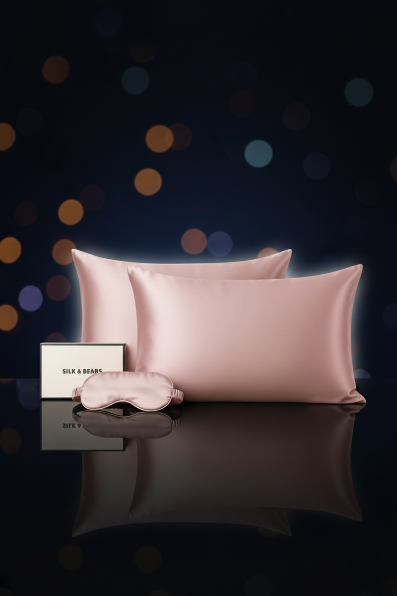 Mulberry silk pillowcase and eye mask gift set
