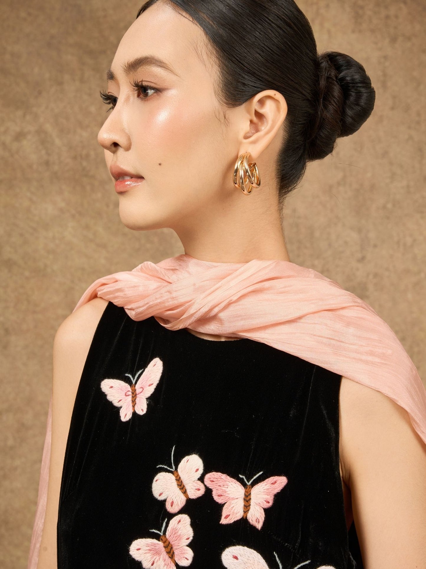 Apricot Pink Silk Scarf – Hand-Dyed Mulberry Silk, Bridesmaid & Day Wrap
