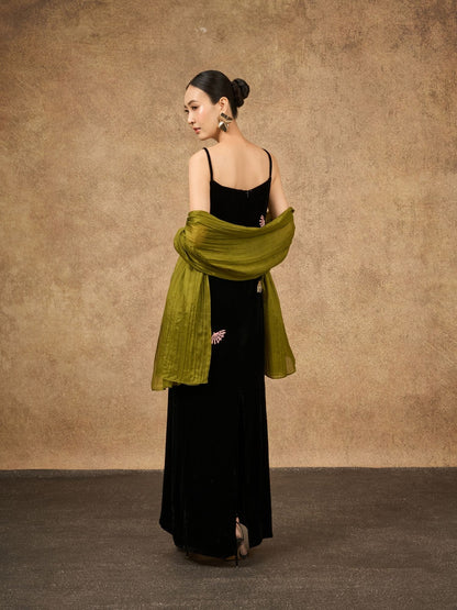 Olive Green Silk Scarf – Hand-Dyed Mulberry Silk, Headscarf & Everyday Wrap