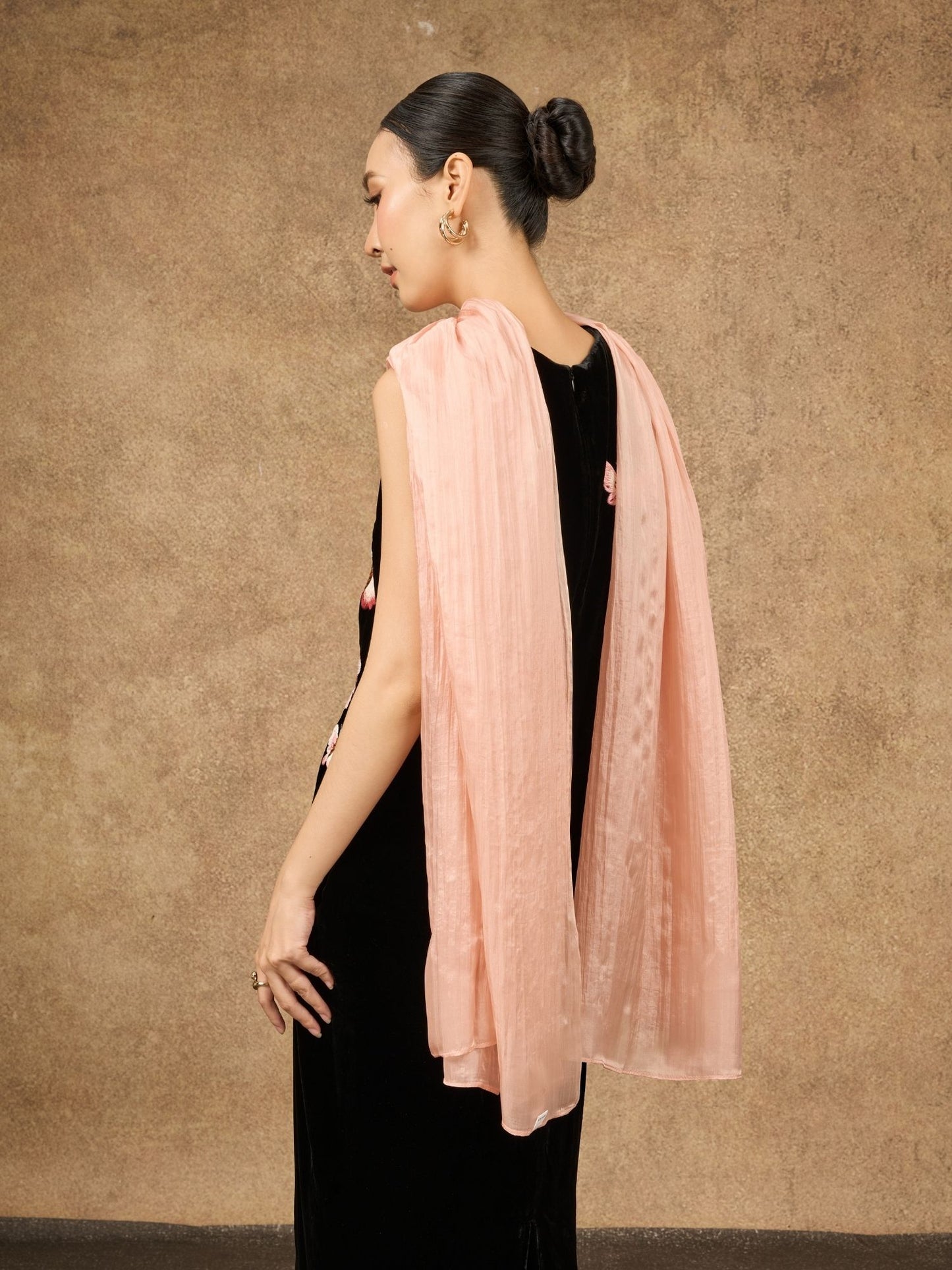 Apricot Pink Silk Scarf – Hand-Dyed Mulberry Silk, Bridesmaid & Day Wrap