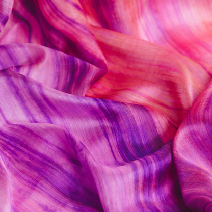 Hand-Dyed Pink & Violet Mulberry Silk Scarf – Naturally Dyed Habotai Silk, Lightweight & Luxurious Gift