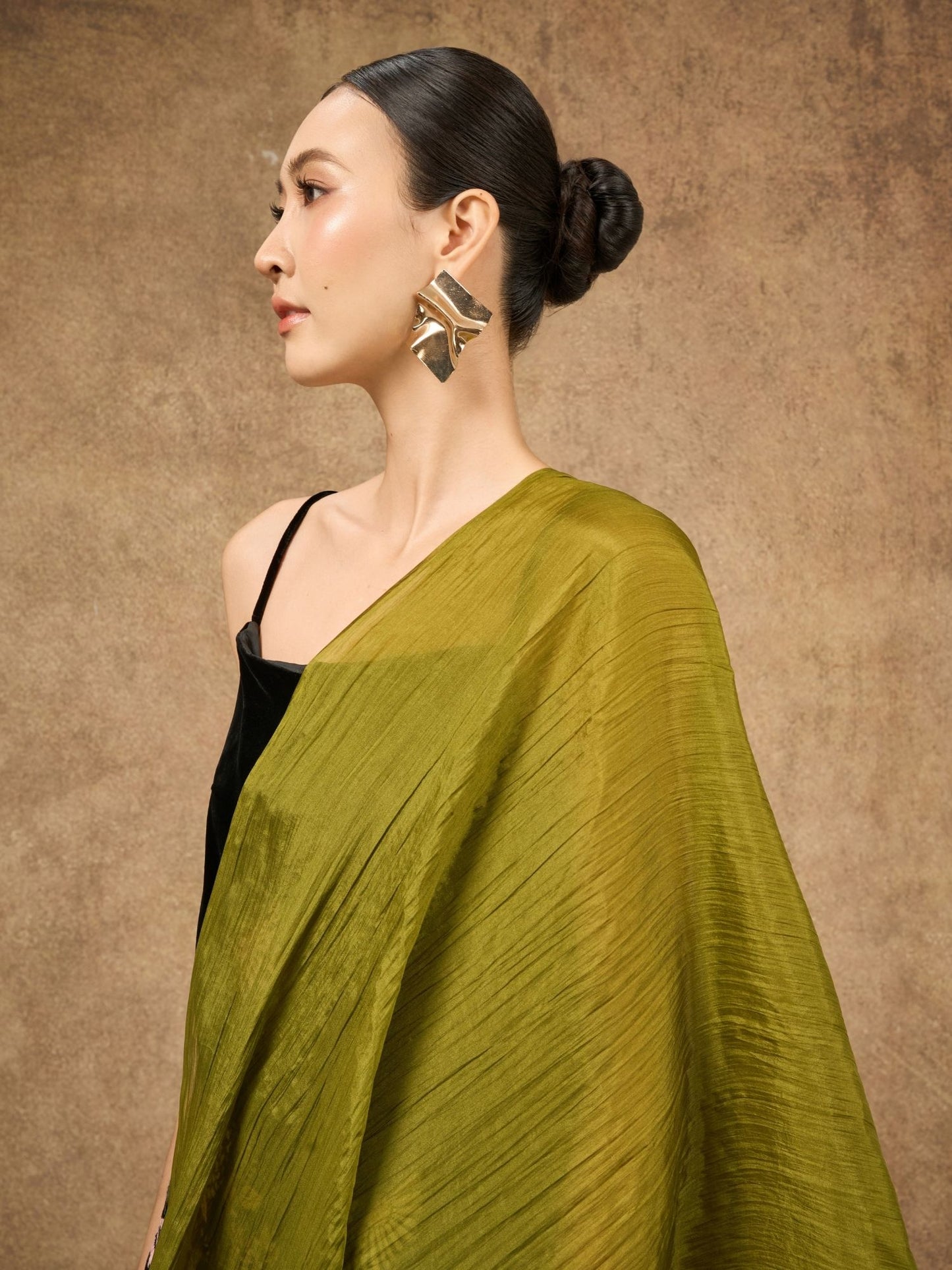 Olive Green Silk Scarf – Hand-Dyed Mulberry Silk, Headscarf & Everyday Wrap