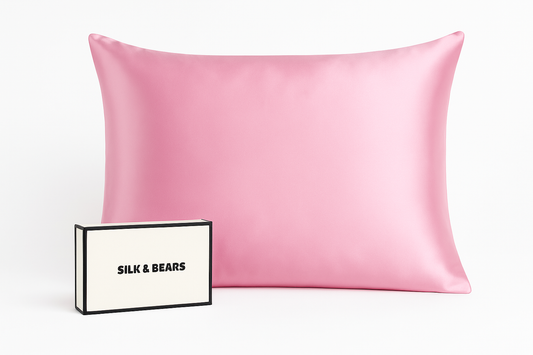 Set of Two Premium Silk Satin Pillowcases Pink