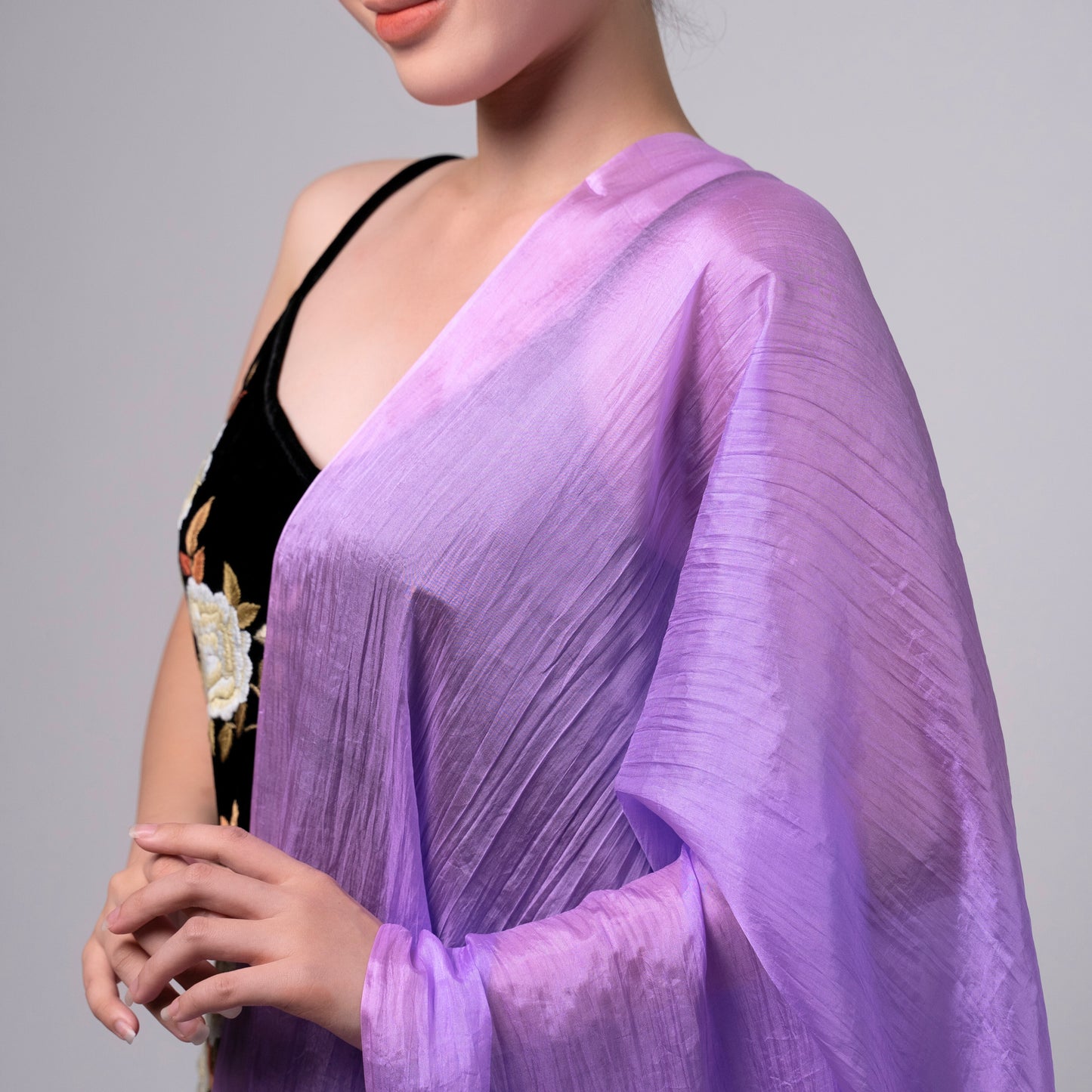 Lilac Mulberry Silk Scarf – Luxury Hand-Dyed Shawl | Sheer Lightweight Wrap | Elegant Gift for Her