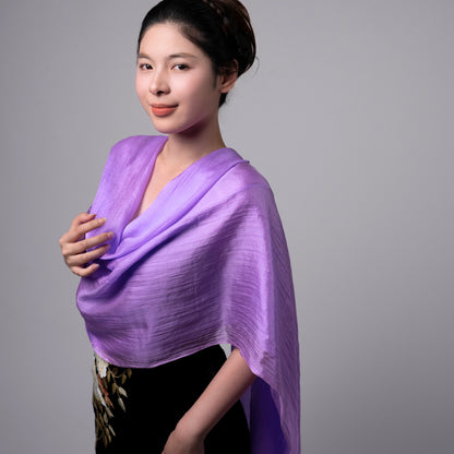 Lilac Mulberry Silk Scarf – Luxury Hand-Dyed Shawl | Sheer Lightweight Wrap | Elegant Gift for Her