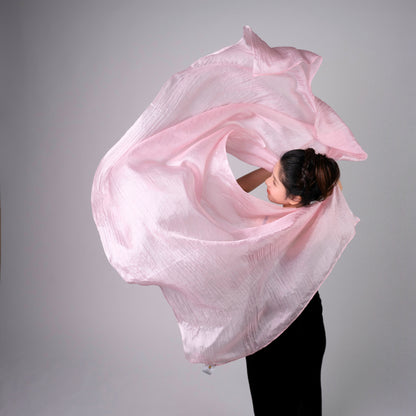 Hand-Dyed Mulberry Silk Scarf – Light Pink | Elegant Sheer Shawl & Wrap | Luxury Gift for Women