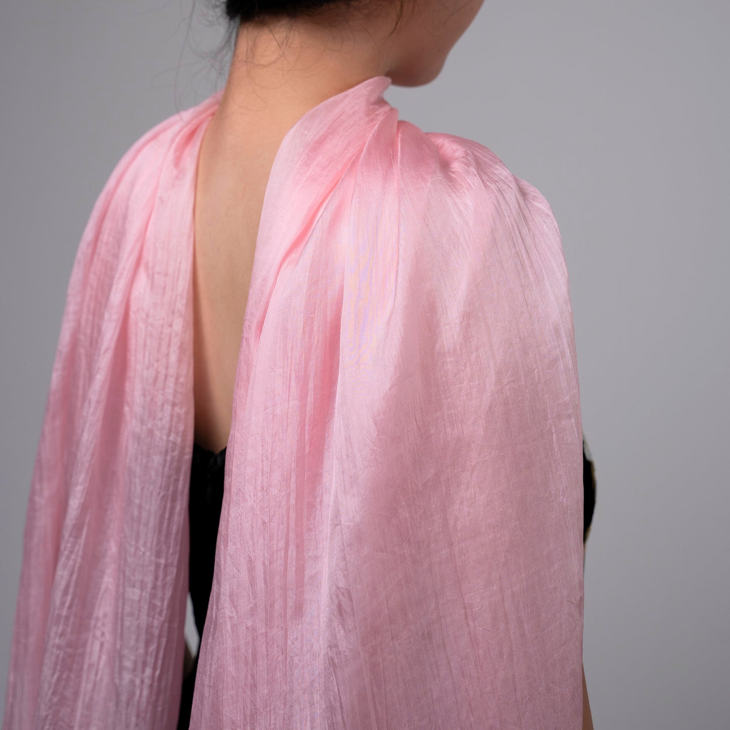 Hand-Dyed Mulberry Silk Scarf – Light Pink | Elegant Sheer Shawl & Wrap | Luxury Gift for Women