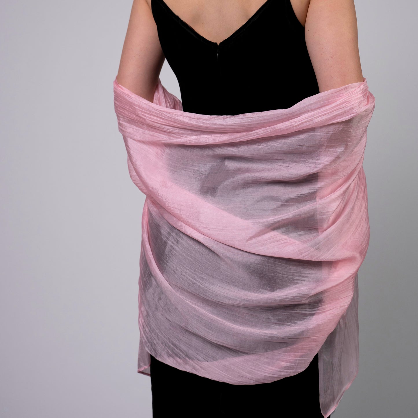 Hand-Dyed Mulberry Silk Scarf – Light Pink | Elegant Sheer Shawl & Wrap | Luxury Gift for Women