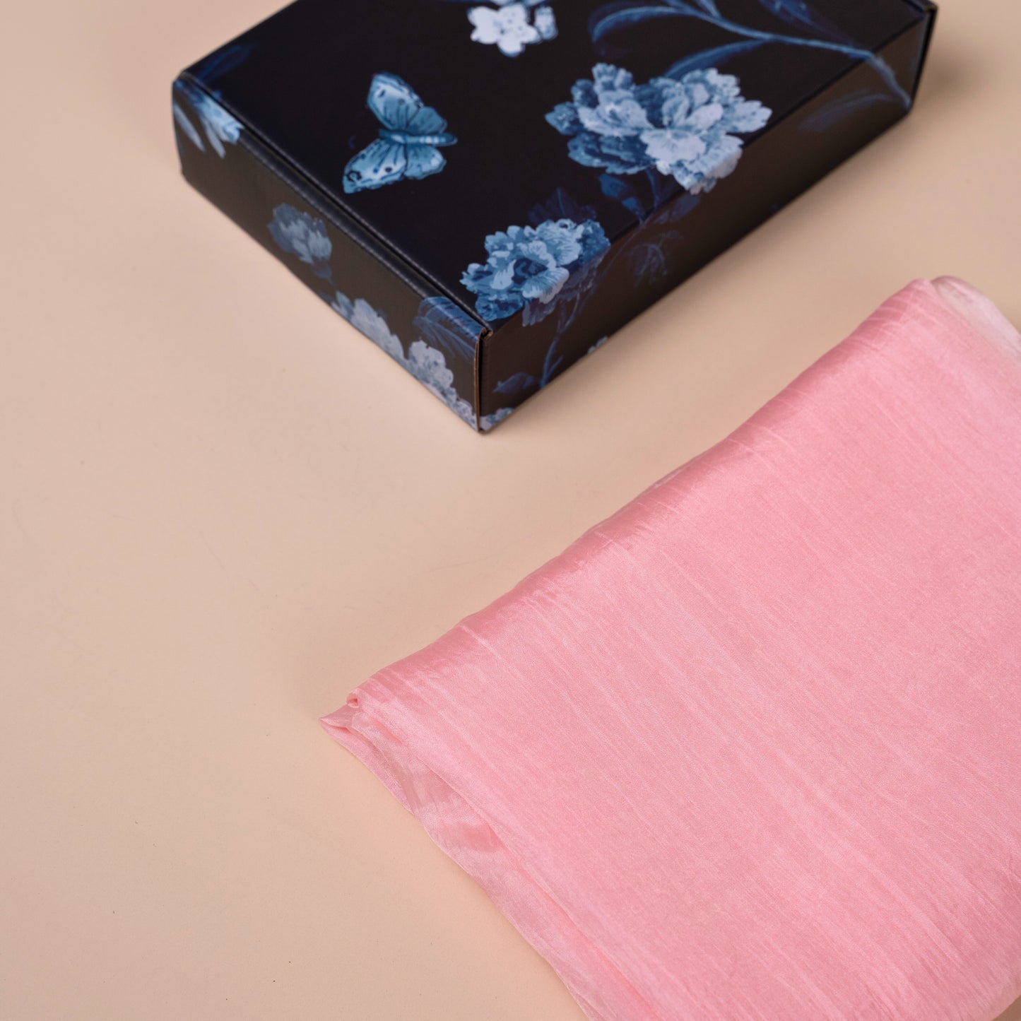 Hand-Dyed Mulberry Silk Scarf – Light Pink | Elegant Sheer Shawl & Wrap | Luxury Gift for Women