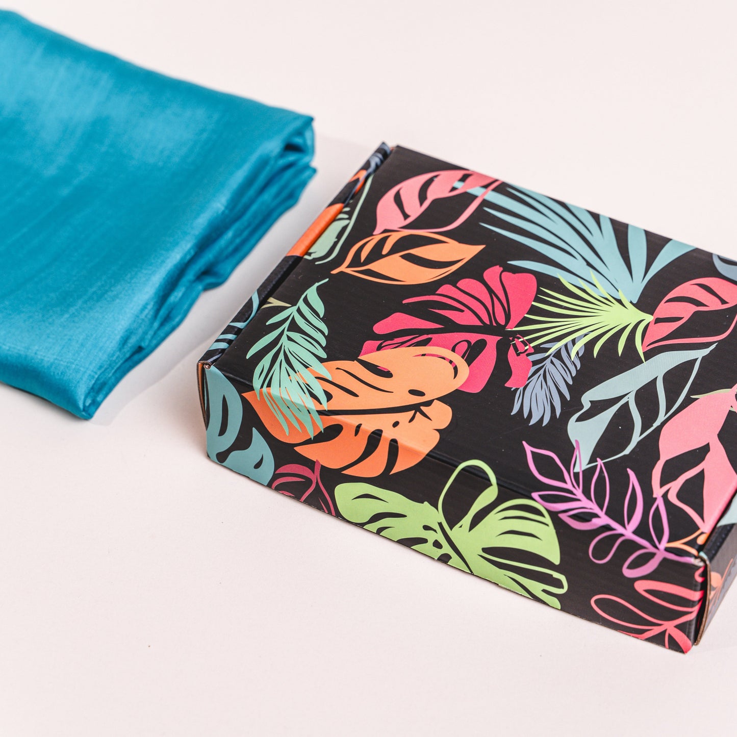 Turquoise Blue Mulberry Silk Scarf – Handmade Lightweight Shawl