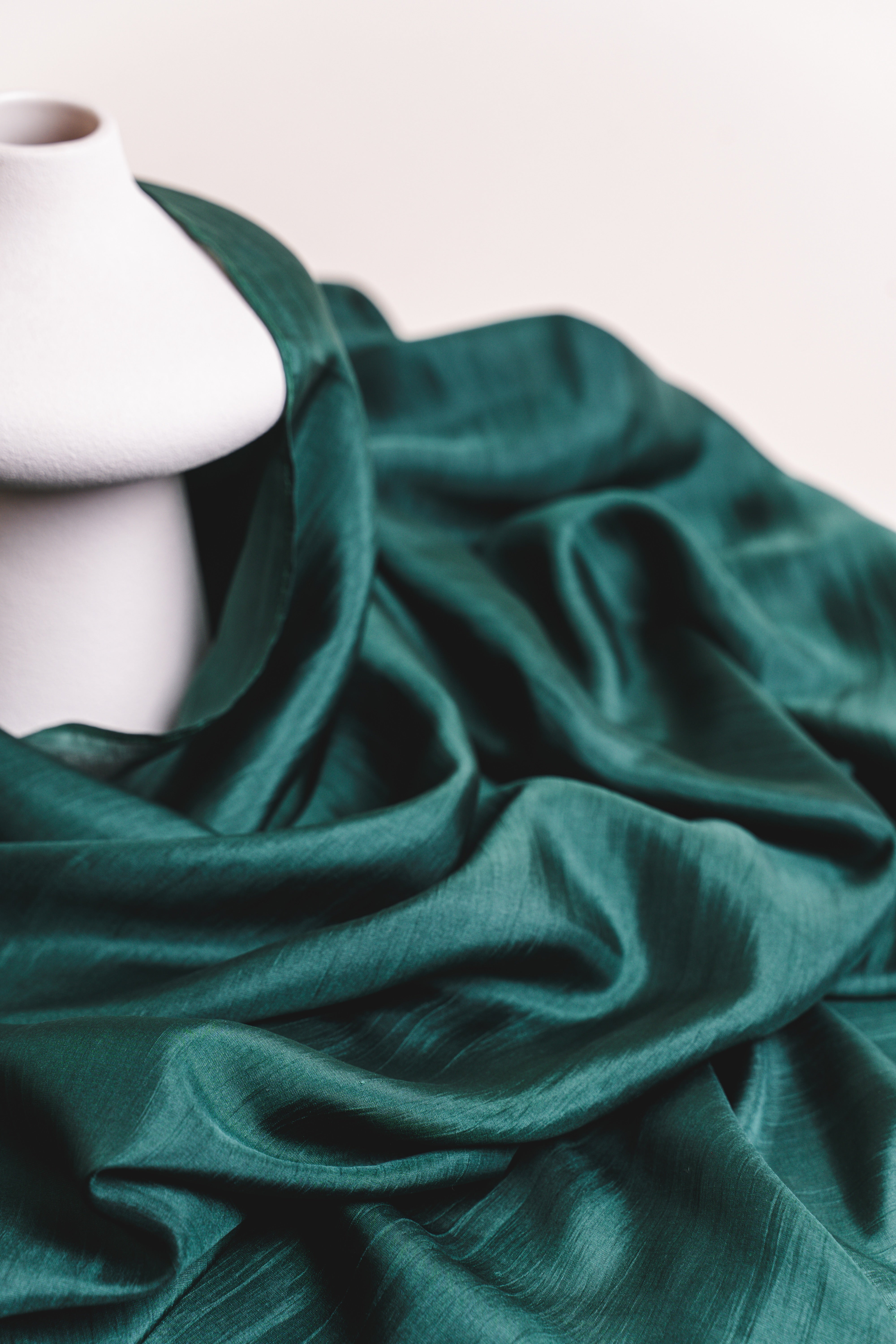 Forest Green Silk Scarf – Hand-Dyed Mulberry Silk, Eid & Evening