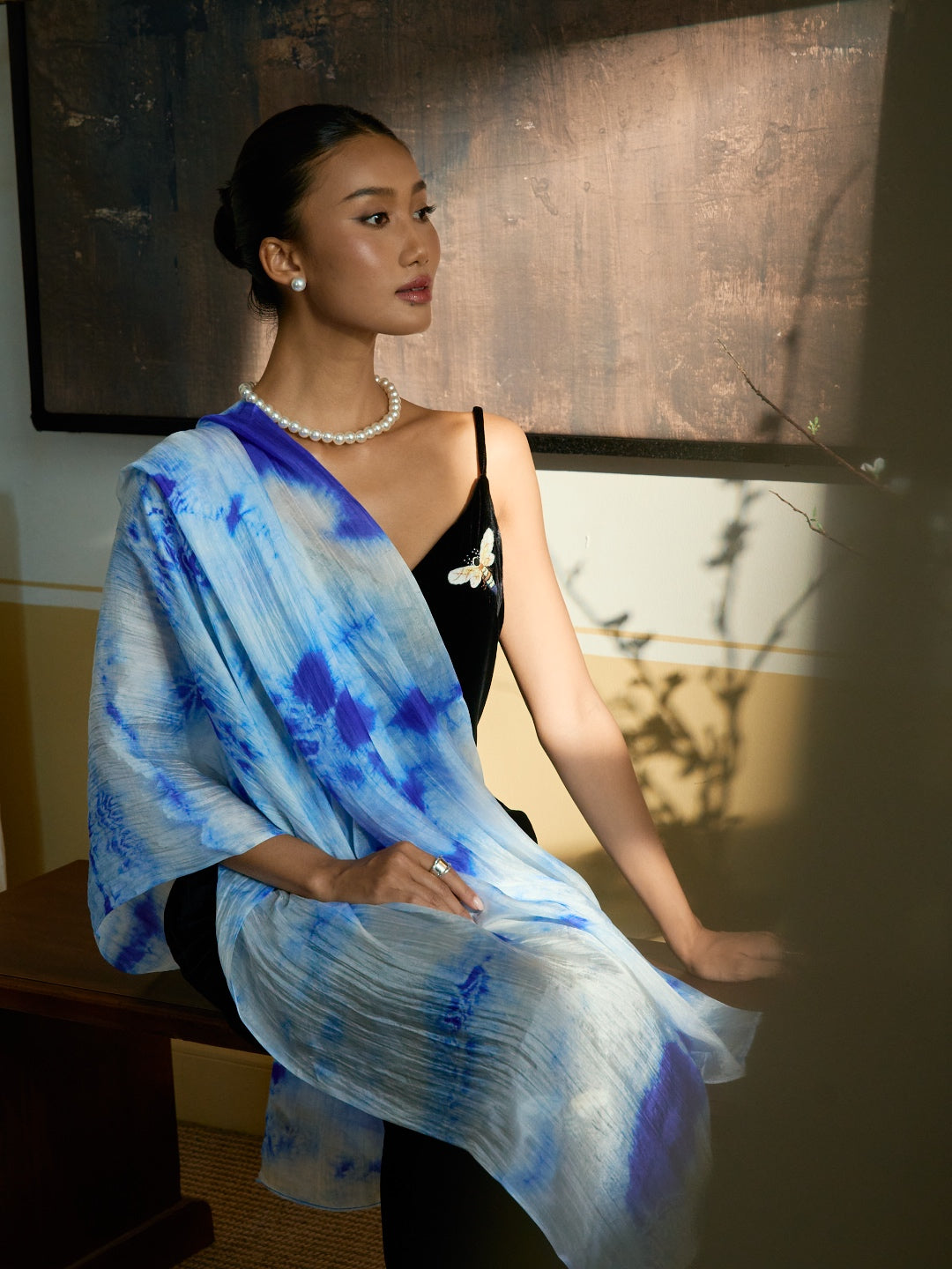 Silk & Bears gift-ready hand-dyed silk scarf