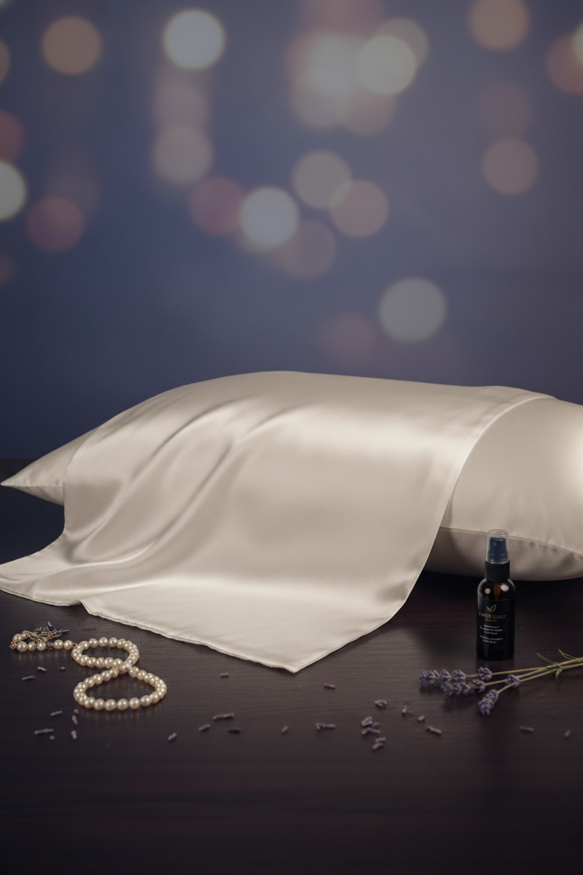 Pearl white silk pillowcase, smooth heavyweight 25 momme mulberry silk