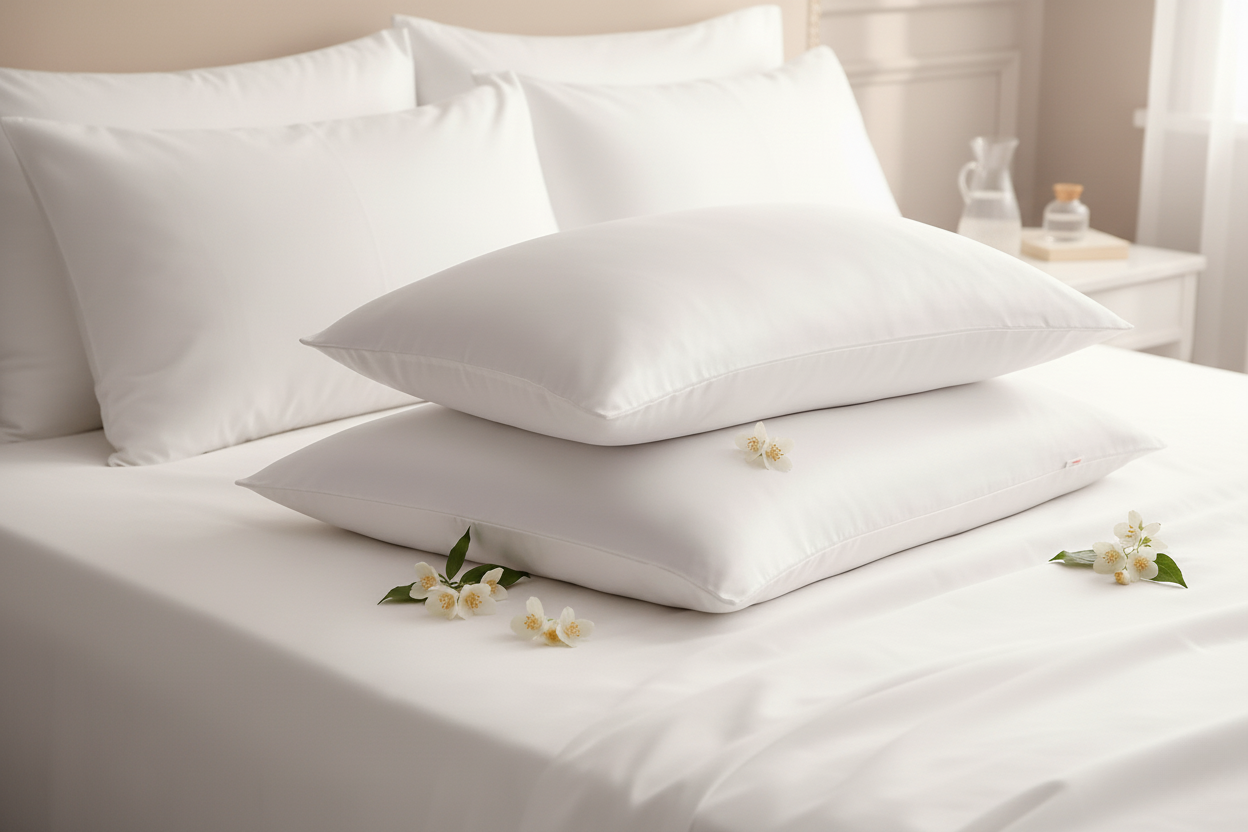 Pearl white Vietnamese mulberry silk pillowcases, set of two, 25 momme
