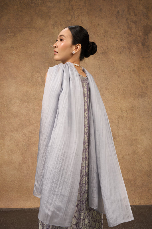 Silver hand-dyed mulberry silk scarf — Silk & Bears luxury handcrafted silk shawl wrap