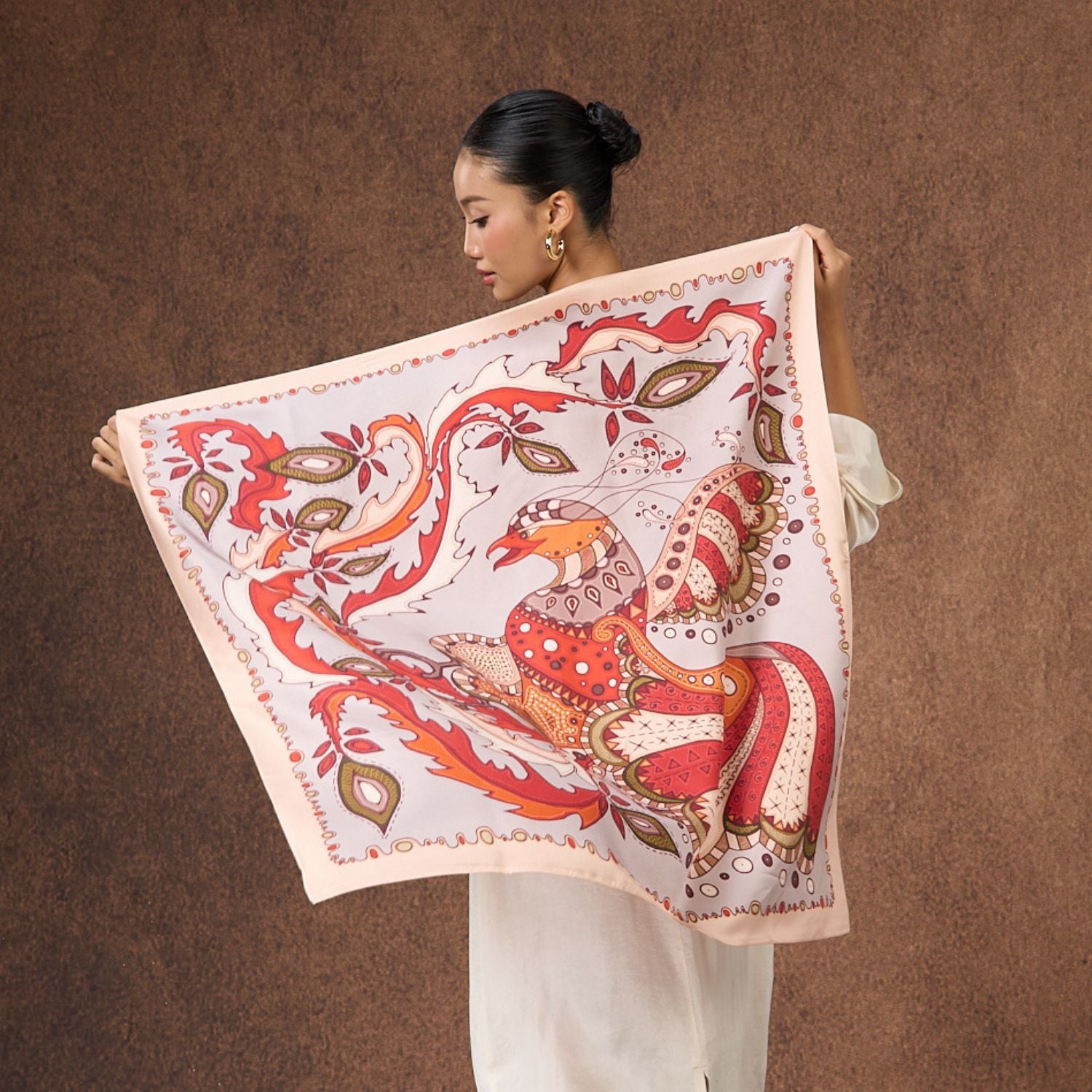 Phoenix Paisley hand-dyed mulberry silk scarf — Silk & Bears luxury handcrafted silk shawl wrap
