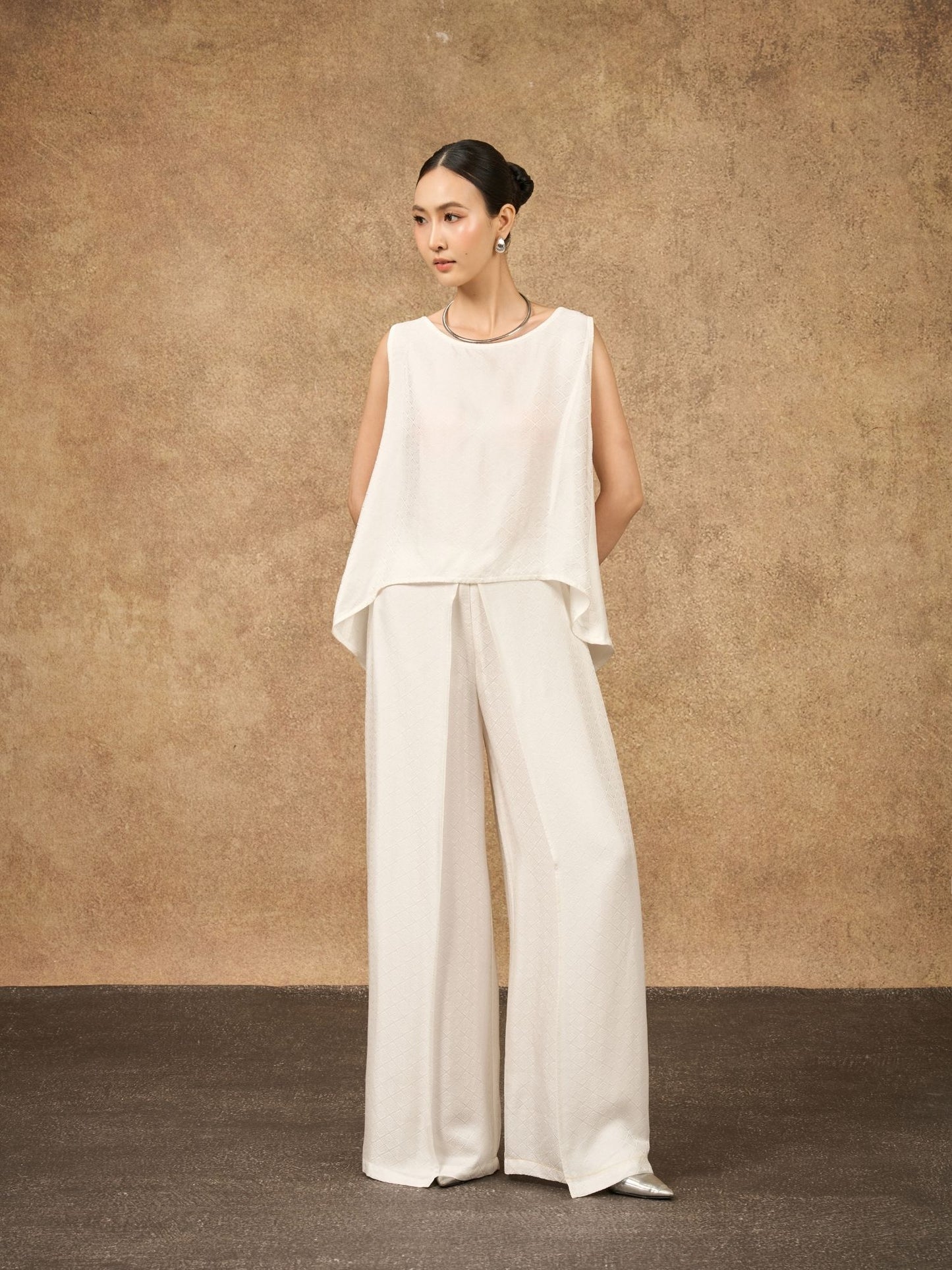 Ophelia Ivory Mist Wide Leg Palazzo Trouser
