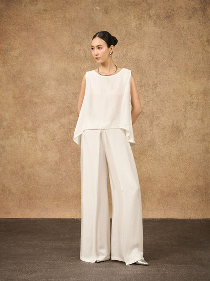 Ophelia Ivory Mist Wide Leg Palazzo Trouser