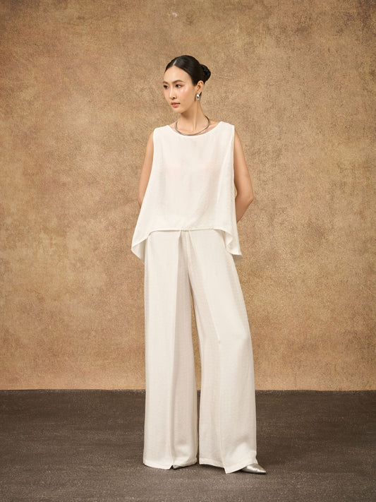 Ophelia Ivory Mist Wide Leg Palazzo Trouser