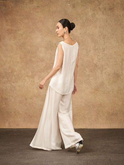 Ophelia Ivory Mist Wide Leg Palazzo Trouser