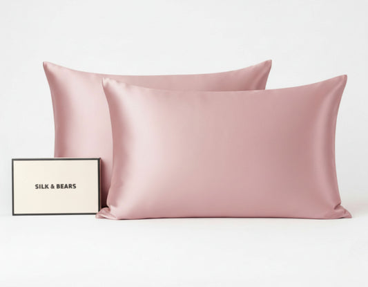 100% Pure Mulberry Silk Pillowcases (Set of 2) – Blush Pink