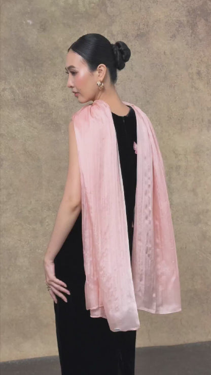 Apricot Pink Silk Scarf – Hand-Dyed Mulberry Silk, Bridesmaid & Day Wrap