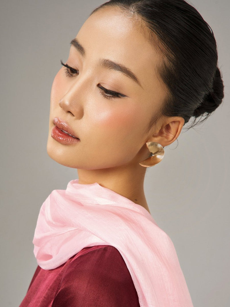 Pink ombré hand-dyed silk scarf — gift-ready